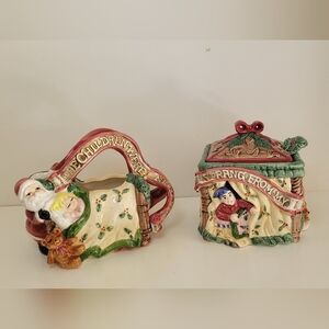 Fitz & Floyd The Night Before Christmas 1993 Sugar & Creamer Set
